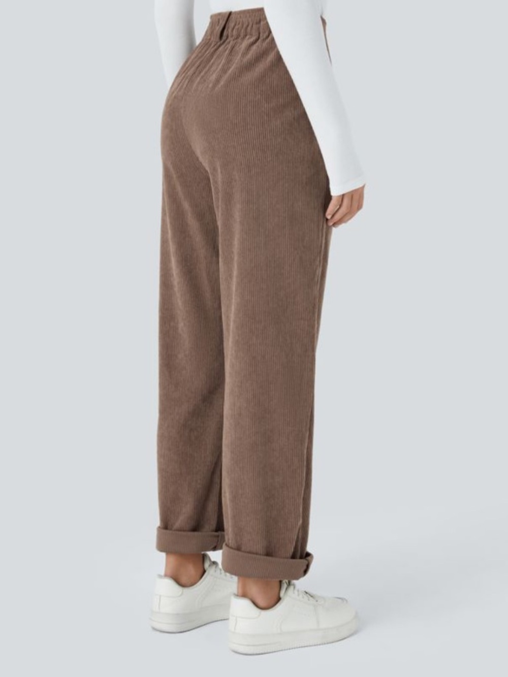 Halara High Waisted Zipper Pocket Corduroy Casual Pants - Picture 2 of 8